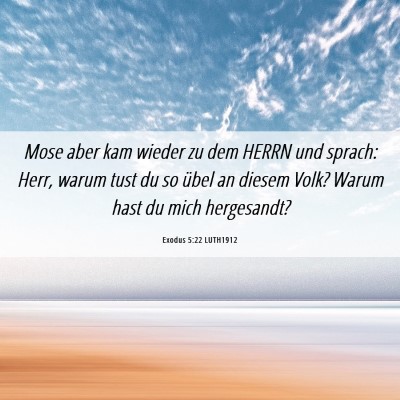 Picture 06 - Exodus 5:22 LUTH1912 - Mose aber kam wieder zu dem HERRN und sprach: - Bible Verse Picture