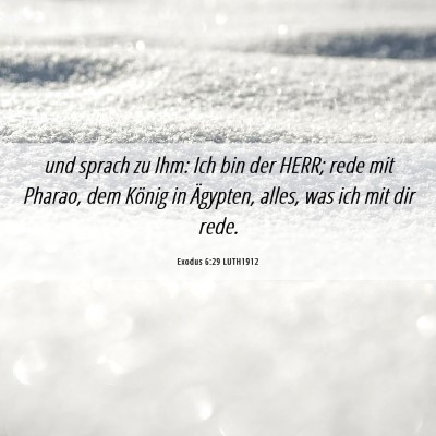 Picture 06 - Exodus 6:29 LUTH1912 - und sprach zu Ihm: Ich bin der HERR; rede mit - Bible Verse Picture