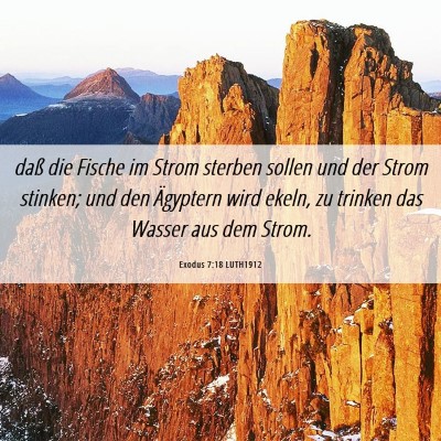 Picture 06 - Exodus 7:18 LUTH1912 - daß die Fische im Strom sterben sollen und der - Bible Verse Picture
