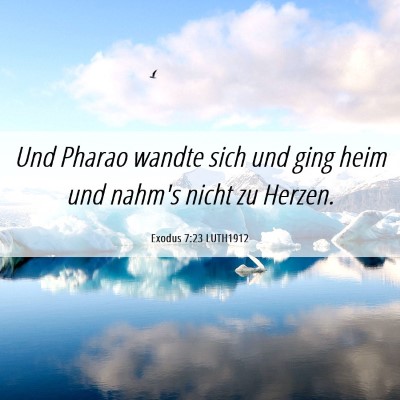 Picture 06 - Exodus 7:23 LUTH1912 - Und Pharao wandte sich und ging heim und nahm's - Bible Verse Picture