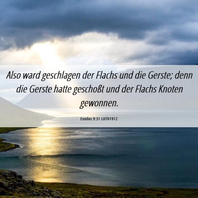 Picture 06 - Exodus 9:31 LUTH1912 - Also ward geschlagen der Flachs und die Gerste; - Bible Verse Picture