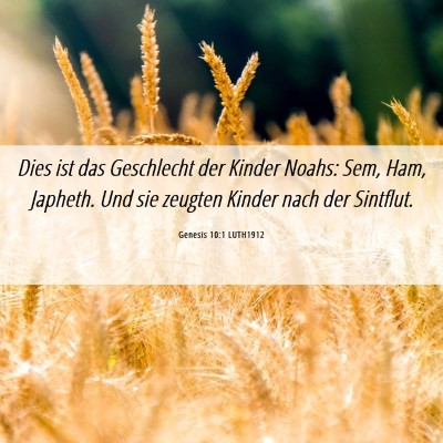Picture 06 - Genesis 10:1 LUTH1912 - Dies ist das Geschlecht der Kinder Noahs: Sem, - Bible Verse Picture