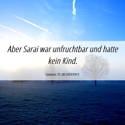 Picture 06 - Genesis 11:30 LUTH1912 - Aber Sarai war unfruchtbar und hatte kein - Bible Verse Picture