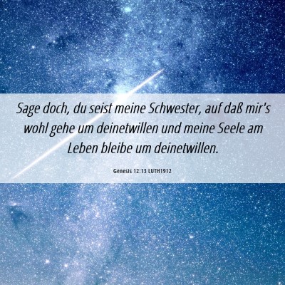 Picture 06 - Genesis 12:13 LUTH1912 - Sage doch, du seist meine Schwester, auf daß - Bible Verse Picture