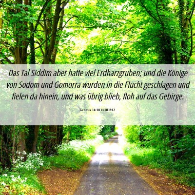 Picture 06 - Genesis 14:10 LUTH1912 - Das Tal Siddim aber hatte viel Erdharzgruben; und - Bible Verse Picture