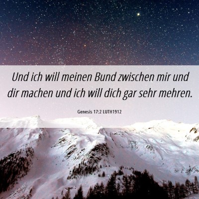 Picture 06 - Genesis 17:2 LUTH1912 - Und ich will meinen Bund zwischen mir und dir - Bible Verse Picture
