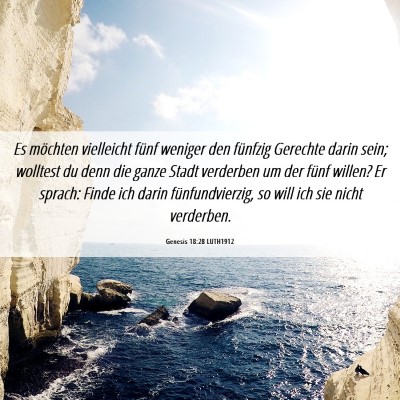 Picture 06 - Genesis 18:28 LUTH1912 - Es möchten vielleicht fünf weniger den fünfzig - Bible Verse Picture