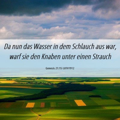 Picture 06 - Genesis 21:15 LUTH1912 - Da nun das Wasser in dem Schlauch aus war, warf - Bible Verse Picture