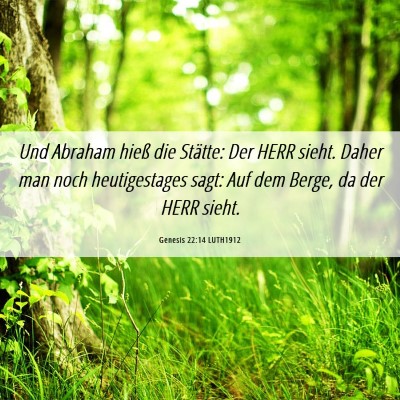 Picture 06 - Genesis 22:14 LUTH1912 - Und Abraham hieß die Stätte: Der HERR sieht. - Bible Verse Picture