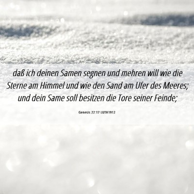 Picture 06 - Genesis 22:17 LUTH1912 - daß ich deinen Samen segnen und mehren will wie - Bible Verse Picture