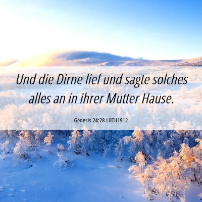 Picture 06 - Genesis 24:28 LUTH1912 - Und die Dirne lief und sagte solches alles an in - Bible Verse Picture