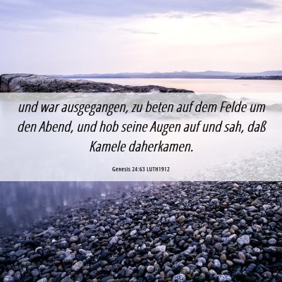 Picture 06 - Genesis 24:63 LUTH1912 - und war ausgegangen, zu beten auf dem Felde um - Bible Verse Picture