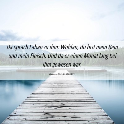 Picture 06 - Genesis 29:14 LUTH1912 - Da sprach Laban zu ihm: Wohlan, du bist mein Bein - Bible Verse Picture