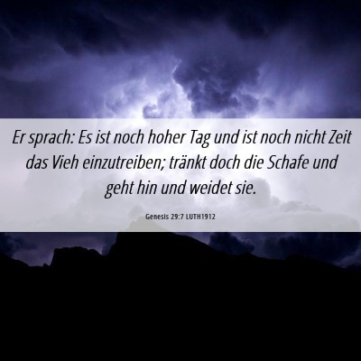Picture 06 - Genesis 29:7 LUTH1912 - Er sprach: Es ist noch hoher Tag und ist noch - Bible Verse Picture