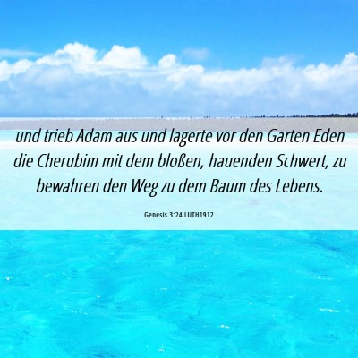 Picture 06 - Genesis 3:24 LUTH1912 - und trieb Adam aus und lagerte vor den Garten - Bible Verse Picture
