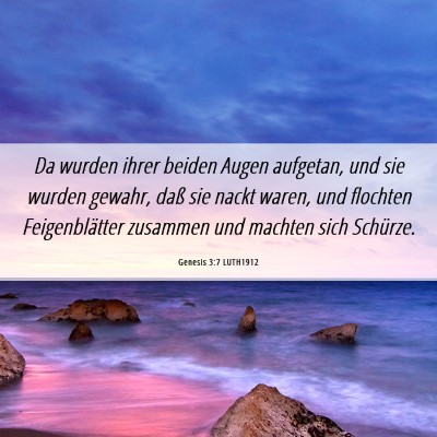 Picture 06 - Genesis 3:7 LUTH1912 - Da wurden ihrer beiden Augen aufgetan, und sie - Bible Verse Picture