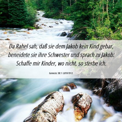 Picture 06 - Genesis 30:1 LUTH1912 - Da Rahel sah, daß sie dem Jakob kein Kind gebar, - Bible Verse Picture