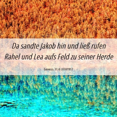 Picture 06 - Genesis 31:4 LUTH1912 - Da sandte Jakob hin und ließ rufen Rahel und Lea - Bible Verse Picture