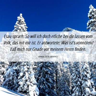 Picture 06 - Genesis 33:15 LUTH1912 - Esau sprach: So will ich doch etliche bei dir - Bible Verse Picture