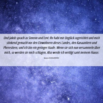 Picture 06 - Genesis 34:30 LUTH1912 - Und Jakob sprach zu Simeon und Levi: Ihr habt mir - Bible Verse Picture
