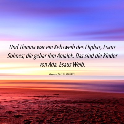 Picture 06 - Genesis 36:12 LUTH1912 - Und Thimna war ein Kebsweib des Eliphas, Esaus - Bible Verse Picture