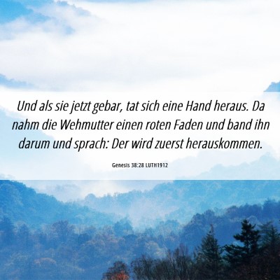 Picture 06 - Genesis 38:28 LUTH1912 - Und als sie jetzt gebar, tat sich eine Hand - Bible Verse Picture