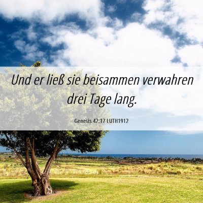 Picture 06 - Genesis 42:17 LUTH1912 - Und er ließ sie beisammen verwahren drei Tage - Bible Verse Picture