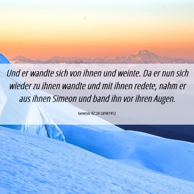 Picture 06 - Genesis 42:24 LUTH1912 - Und er wandte sich von ihnen und weinte. Da er - Bible Verse Picture