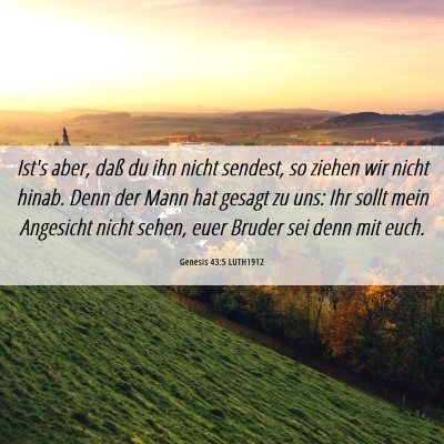 Picture 06 - Genesis 43:5 LUTH1912 - Ist's aber, daß du ihn nicht sendest, so ziehen - Bible Verse Picture
