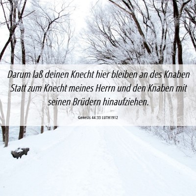 Picture 06 - Genesis 44:33 LUTH1912 - Darum laß deinen Knecht hier bleiben an des - Bible Verse Picture