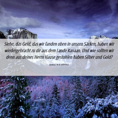 Picture 06 - Genesis 44:8 LUTH1912 - Siehe, das Geld, das wir fanden oben in unsern - Bible Verse Picture