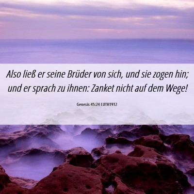 Picture 06 - Genesis 45:24 LUTH1912 - Also ließ er seine Brüder von sich, und sie - Bible Verse Picture