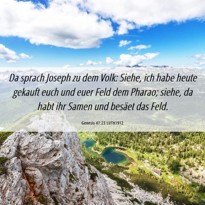 Picture 06 - Genesis 47:23 LUTH1912 - Da sprach Joseph zu dem Volk: Siehe, ich habe - Bible Verse Picture