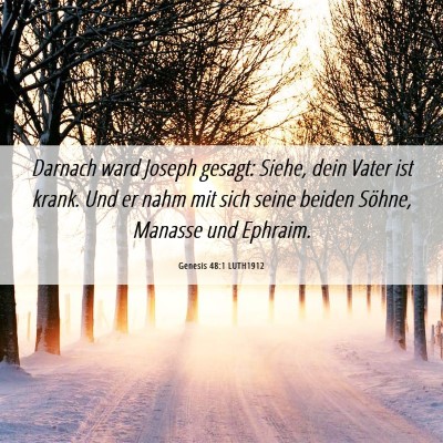 Picture 06 - Genesis 48:1 LUTH1912 - Darnach ward Joseph gesagt: Siehe, dein Vater ist - Bible Verse Picture