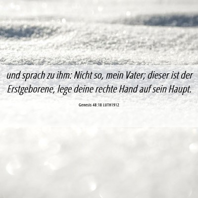 Picture 06 - Genesis 48:18 LUTH1912 - und sprach zu ihm: Nicht so, mein Vater; dieser - Bible Verse Picture