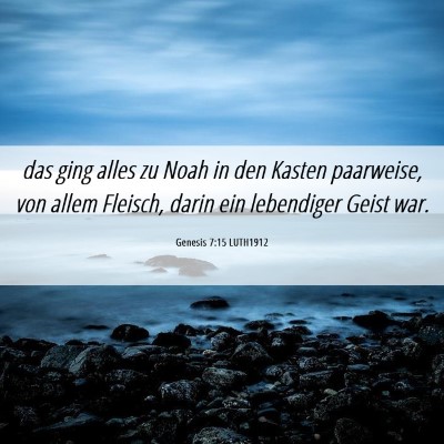 Picture 06 - Genesis 7:15 LUTH1912 - das ging alles zu Noah in den Kasten paarweise, - Bible Verse Picture