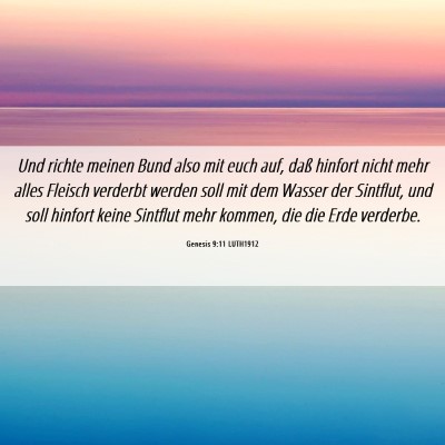 Picture 06 - Genesis 9:11 LUTH1912 - Und richte meinen Bund also mit euch auf, daß - Bible Verse Picture