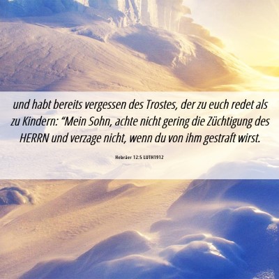 Picture 06 - Hebräer 12:5 LUTH1912 - und habt bereits vergessen des Trostes, der zu - Bible Verse Picture