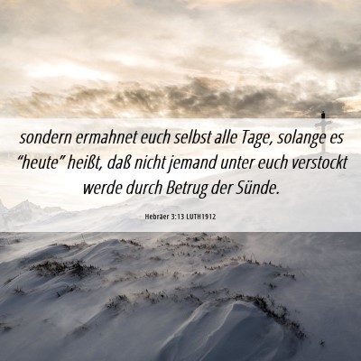 Picture 06 - Hebräer 3:13 LUTH1912 - sondern ermahnet euch selbst alle Tage, solange - Bible Verse Picture