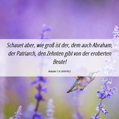 Picture 06 - Hebräer 7:4 LUTH1912 - Schauet aber, wie groß ist der, dem auch - Bible Verse Picture