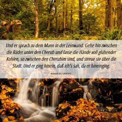 Picture 06 - Hesekiel 10:2 LUTH1912 - Und er sprach zu dem Mann in der Leinwand: Gehe - Bible Verse Picture