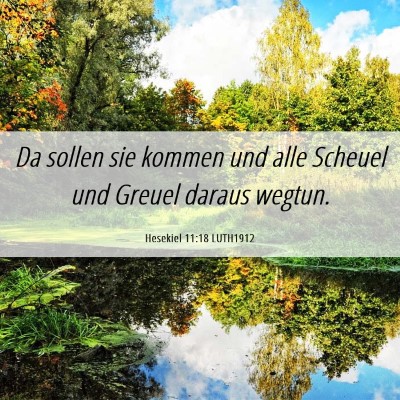 Picture 06 - Hesekiel 11:18 LUTH1912 - Da sollen sie kommen und alle Scheuel und Greuel - Bible Verse Picture