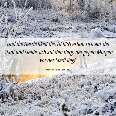 Picture 06 - Hesekiel 11:23 LUTH1912 - Und die Herrlichkeit des HERRN erhob sich aus der - Bible Verse Picture