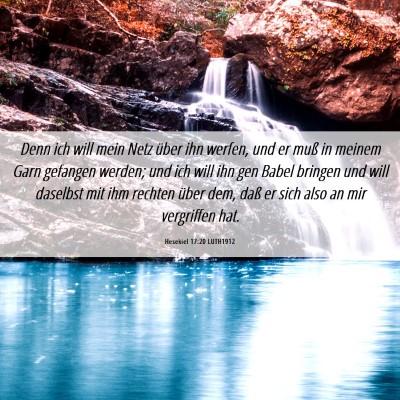 Picture 06 - Hesekiel 17:20 LUTH1912 - Denn ich will mein Netz über ihn werfen, und er - Bible Verse Picture