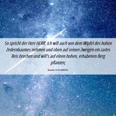 Picture 06 - Hesekiel 17:22 LUTH1912 - So spricht der Herr HERR: Ich will auch von dem - Bible Verse Picture