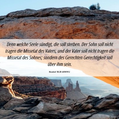 Picture 06 - Hesekiel 18:20 LUTH1912 - Denn welche Seele sündigt, die soll sterben. Der - Bible Verse Picture