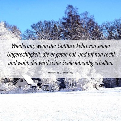 Picture 06 - Hesekiel 18:27 LUTH1912 - Wiederum, wenn der Gottlose kehrt von seiner - Bible Verse Picture