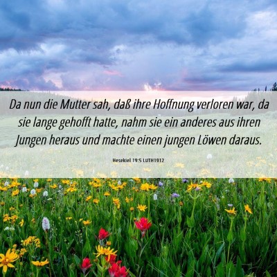 Picture 06 - Hesekiel 19:5 LUTH1912 - Da nun die Mutter sah, daß ihre Hoffnung - Bible Verse Picture