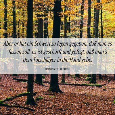 Picture 06 - Hesekiel 21:11 LUTH1912 - Aber er hat ein Schwert zu fegen gegeben, daß - Bible Verse Picture