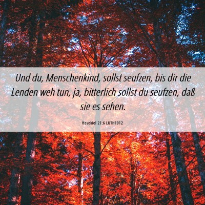 Picture 06 - Hesekiel 21:6 LUTH1912 - Und du, Menschenkind, sollst seufzen, bis dir die - Bible Verse Picture